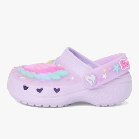 Skechers Light-Up Lavender Clogs with Pink & Mint Winged Stars - Picture 6 of 6